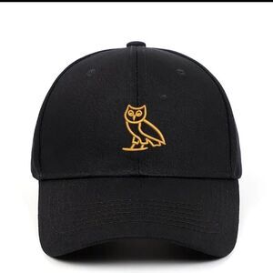 New Hip Hop Dad Hat Owl Embroidered Hat Fast Shipping Gold Black Velcro Back